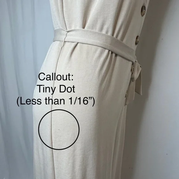 Bershka Beige Button Down Jumpsuit with Tie Waist, Medium - Picture 10 of 16